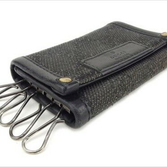 Gucci Key case Key holder GG Black Canvas Leather Woman Authentic Used L2553 - Picture 7 of 7